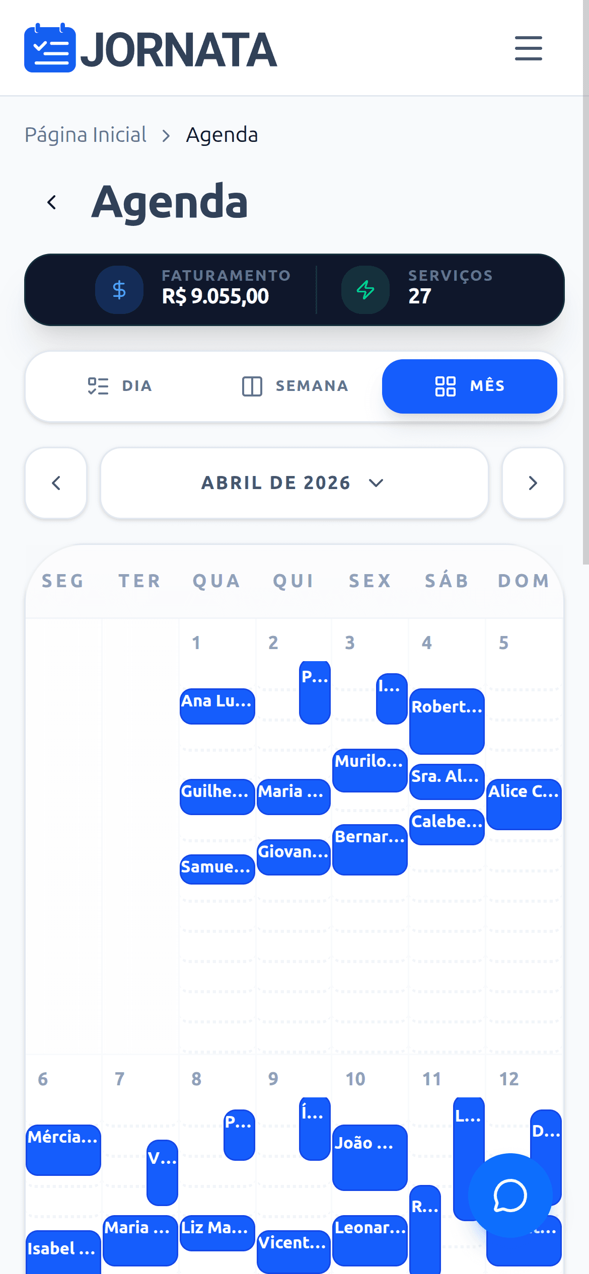 Agenda no celular
